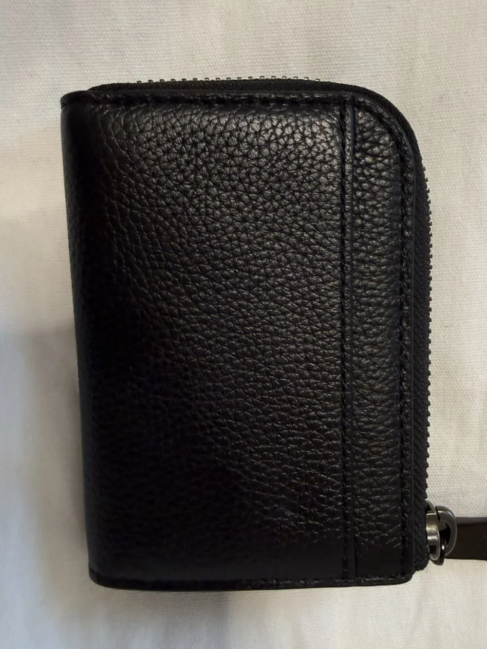 Coach L Zip Key Case Black Wallet